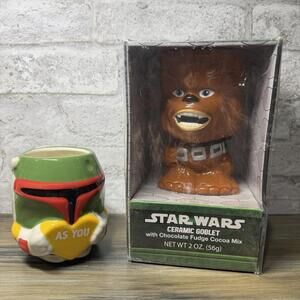 Star Wars Ceramic Goblet with Chocolate Fudge Cocoa Mix - Boba Fett and Chewbacc